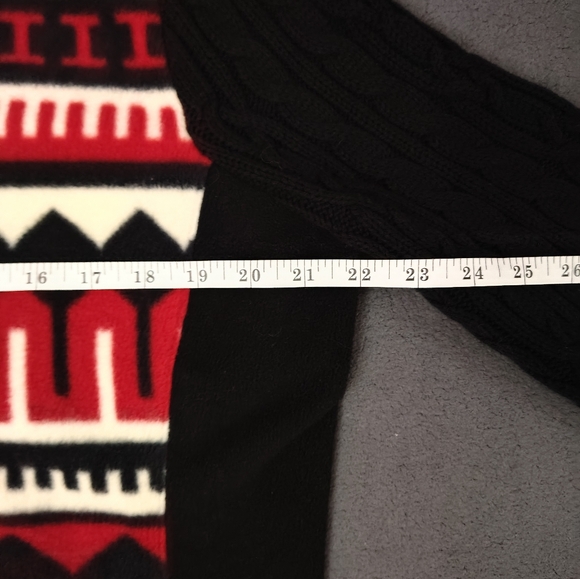 Ralph Lauren Sherpa Jacket Women L Red Black Aztec Southwestern Full Zip Outdoor - Picture 3 of 7